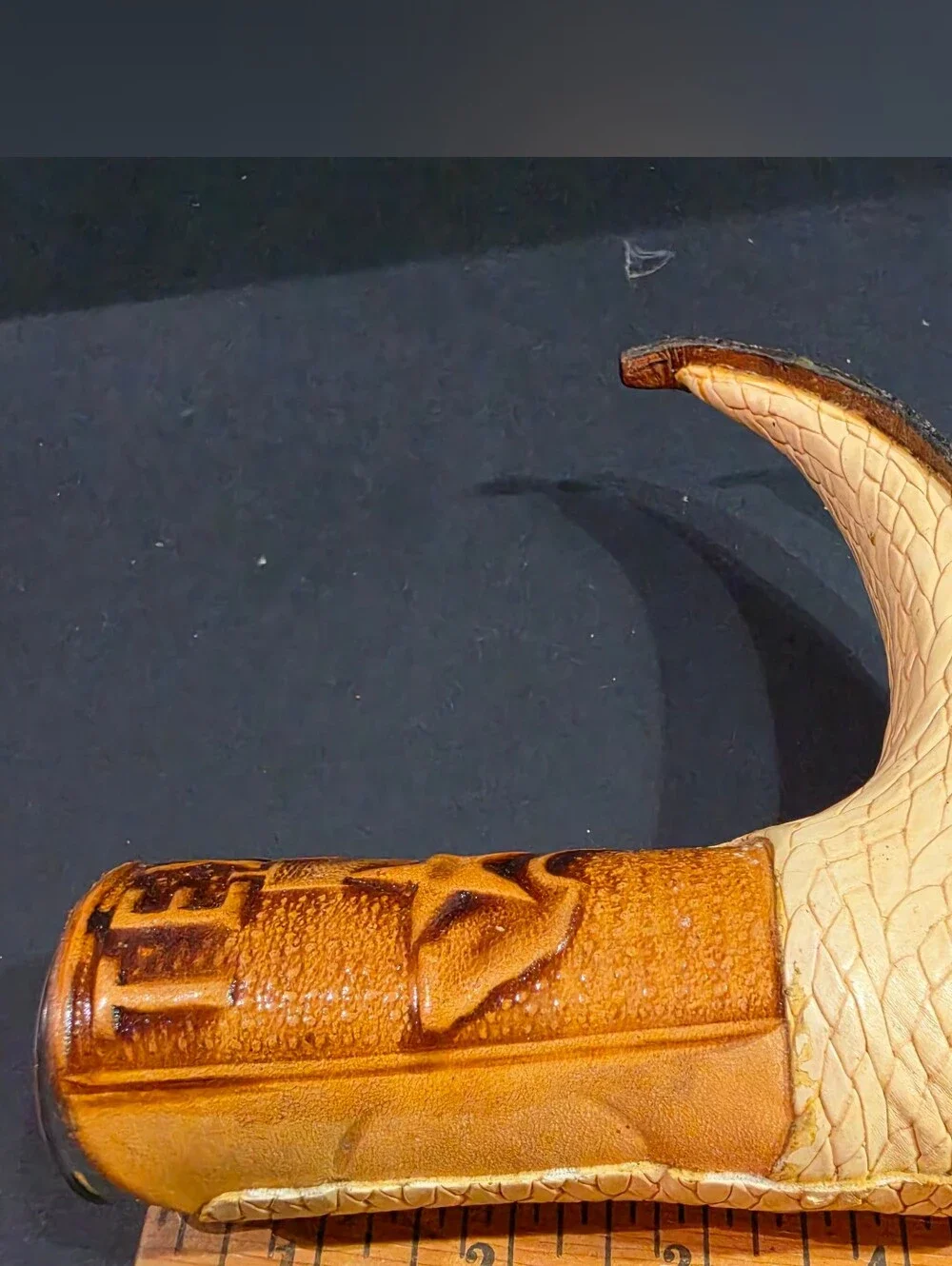 Texas Tooled Leather Mini Boot Shot Glass